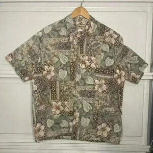 Vintage Cooke Street Reverse Print Honolulu Hawaii Aloha Shirt Size Large